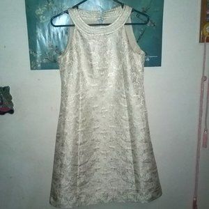 Vintage 1960s White and Gold Dress